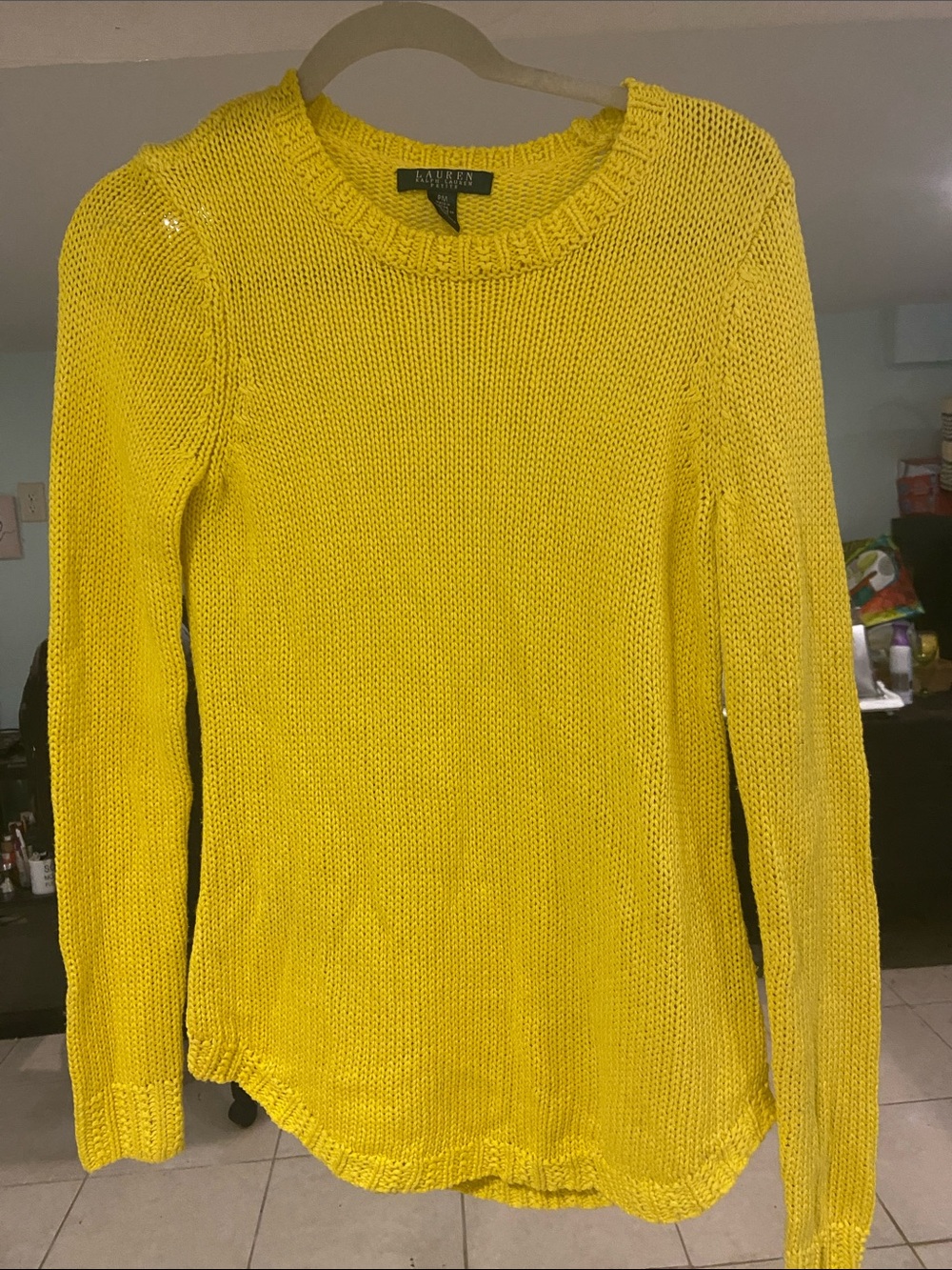 Lauren Ralph Lauren Bright Yellow Crewneck Sweater